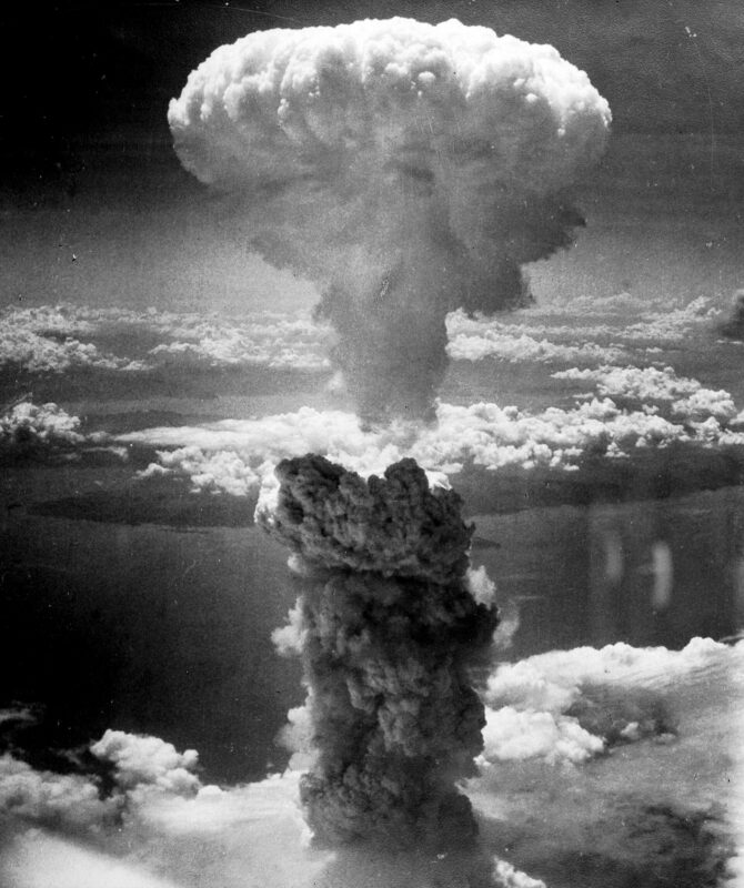 Mushroom cloud over Nagasaki, August 9, 1945